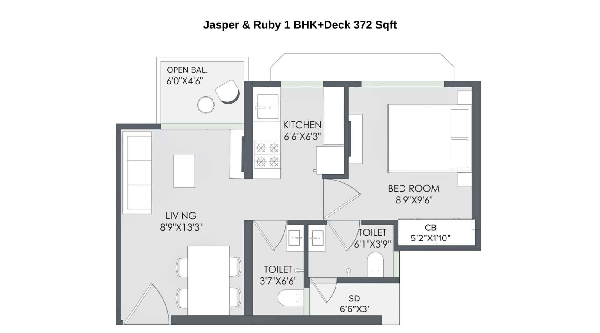 Marathon-Nextown-Floor-Plan-Jasper-&-Ruby-1-BHK+Deck-372-Sqft