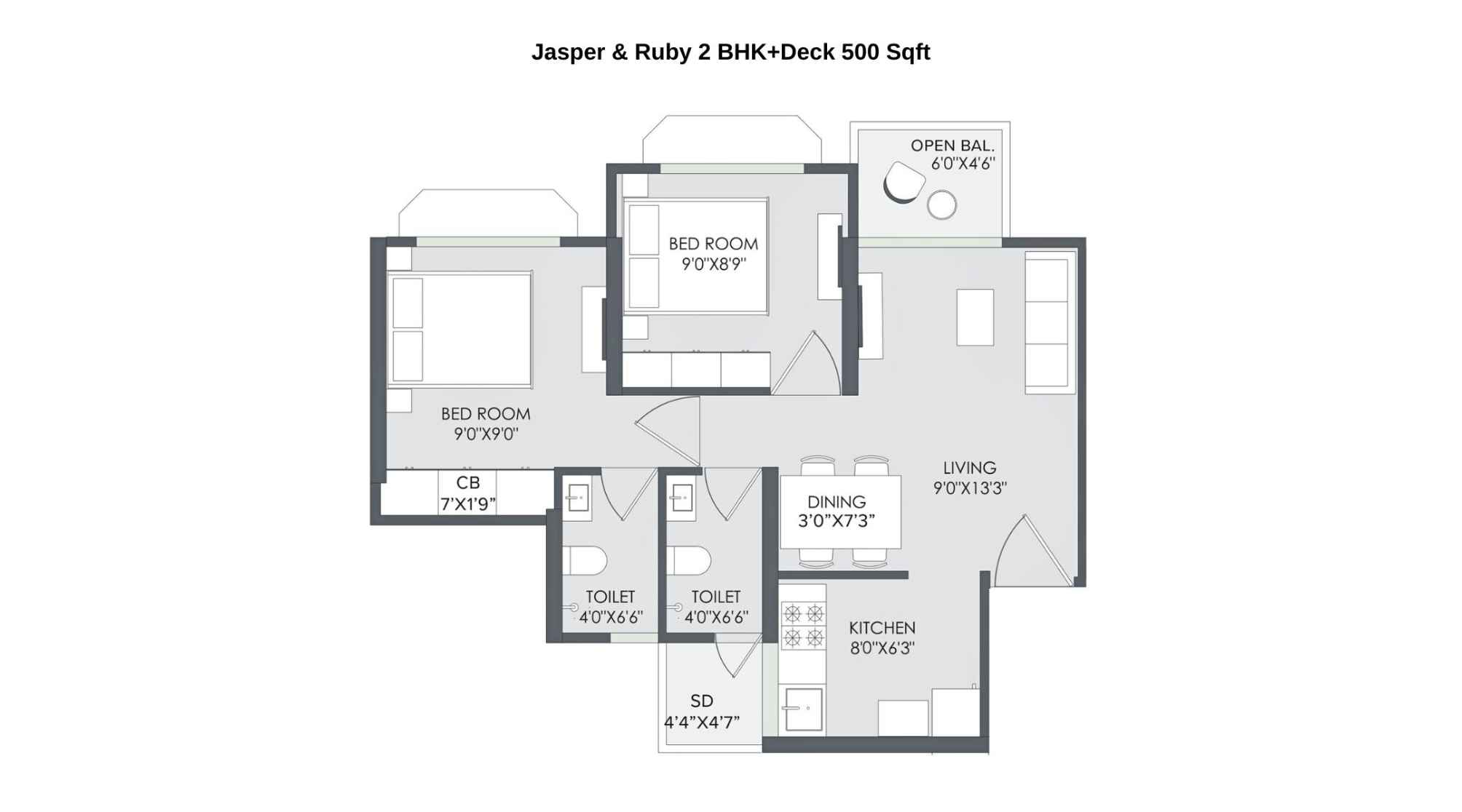 Marathon-Nextown-Floor-Plan-Jasper-&-Ruby-2-BHK+Deck-500-Sqft