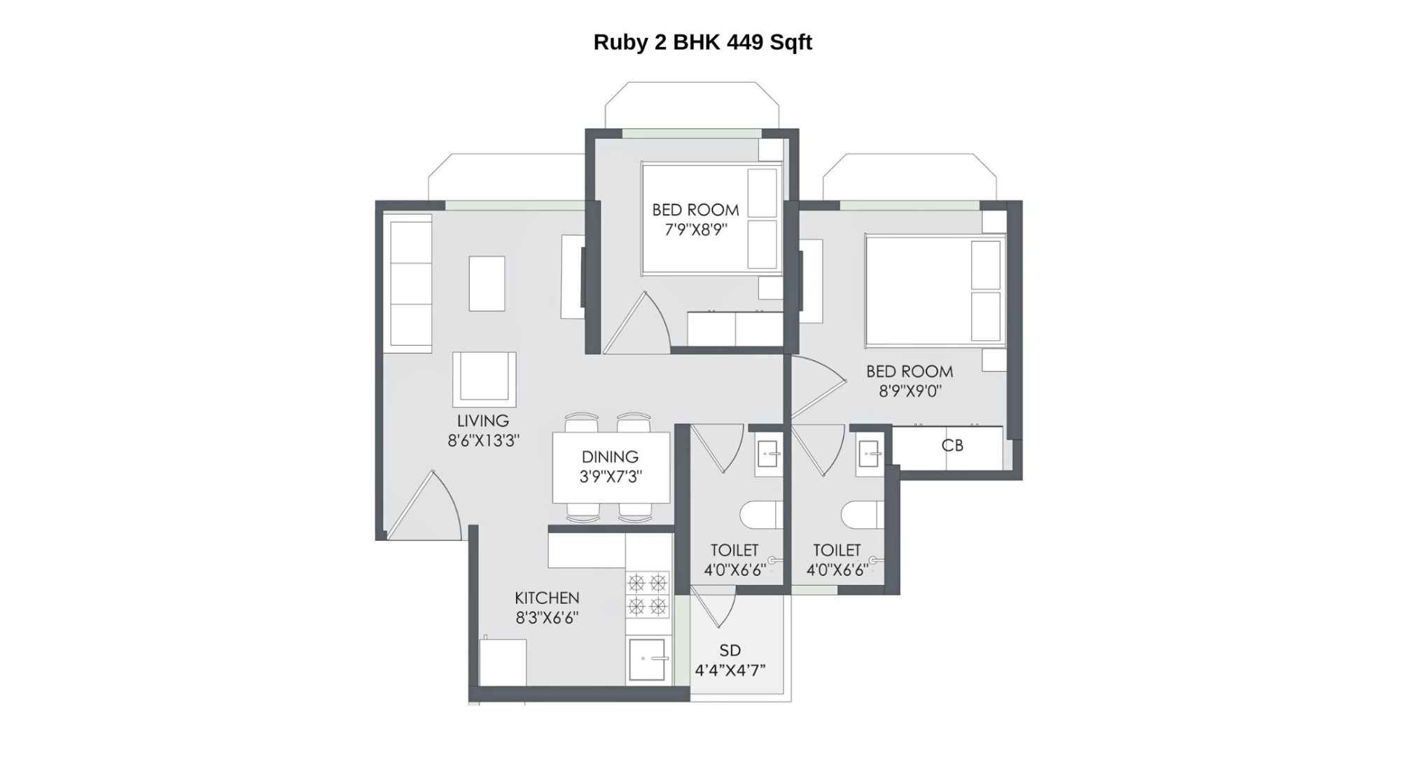 Marathon-Nextown-Floor-Plan-Ruby-2-BHK-449-Sqft