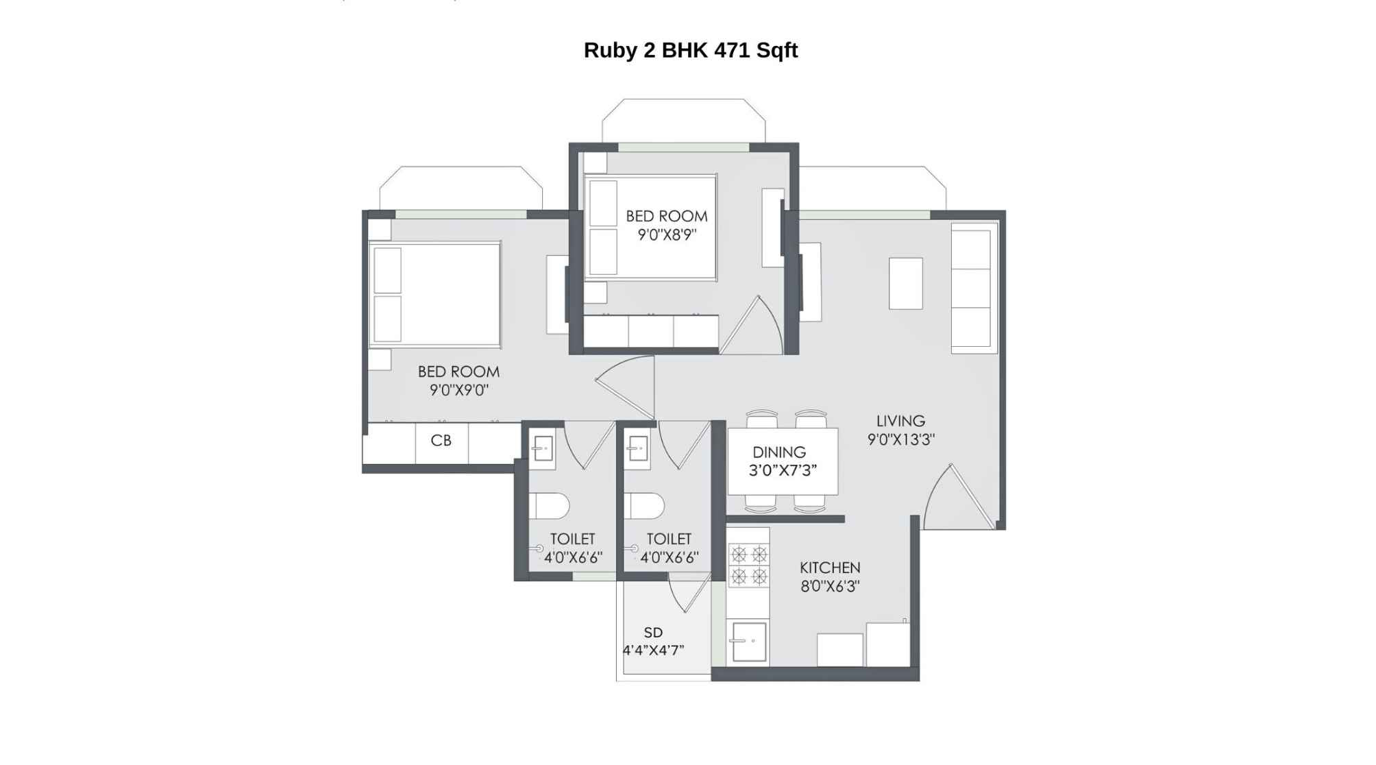 Marathon-Nextown-Floor-Plan-Ruby-2-BHK-471-Sqft