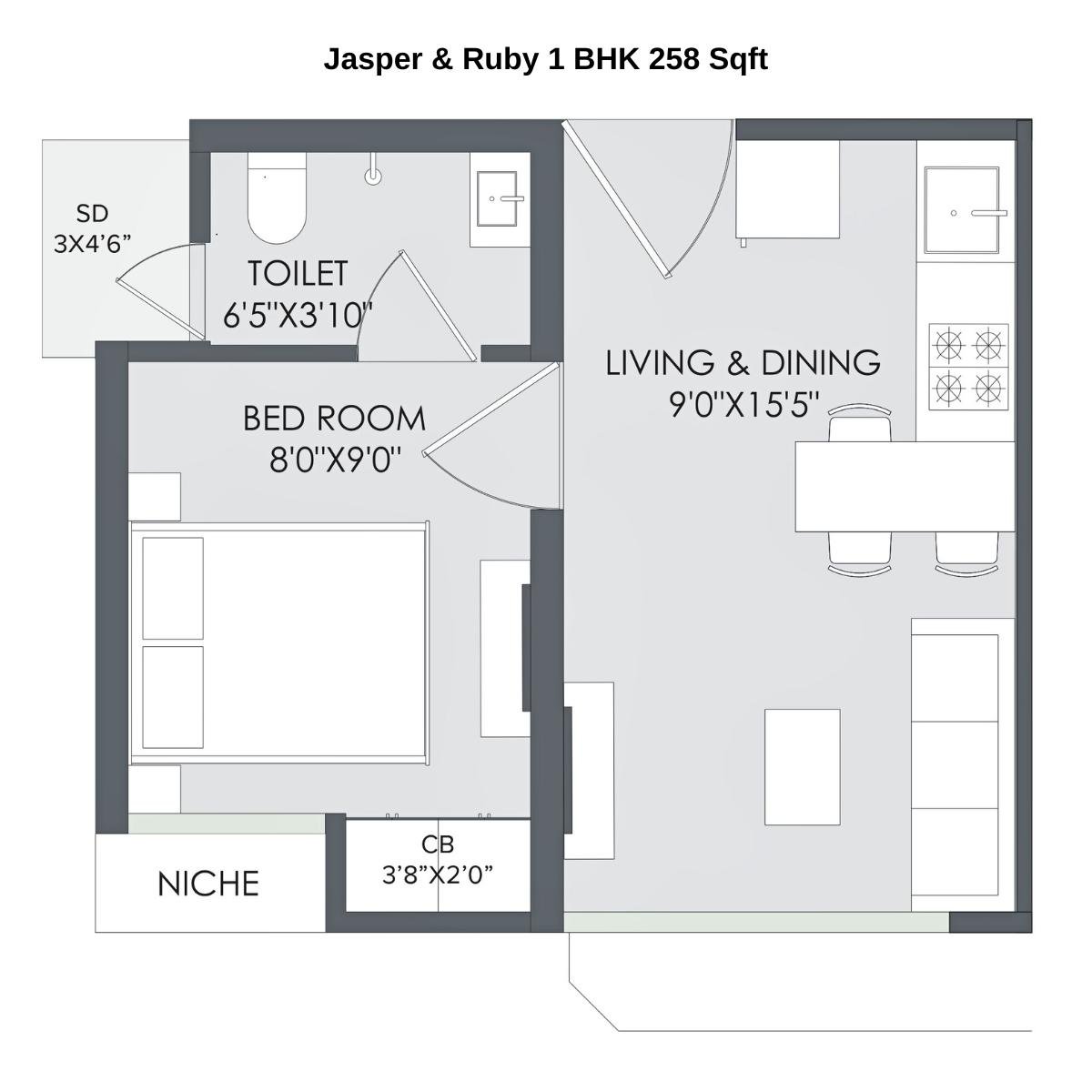 Marathon-Nextown-Floor-Plan-Jasper-&-Ruby-1-BHK-258-Sqft