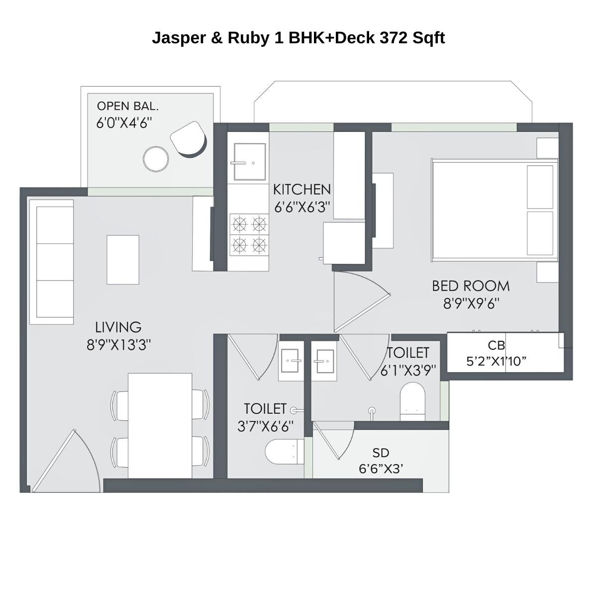 Marathon-Nextown-Floor-Plan-Jasper-&-Ruby-1-BHK+Deck-372-Sqft